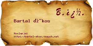 Bartal Ákos névjegykártya